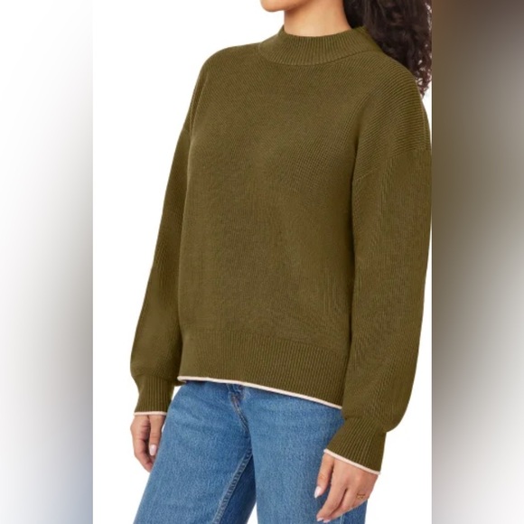 Scotch & Soda Sweaters - Scotch & Soda Women's Ribbed Mock Neck Pullover - Olive